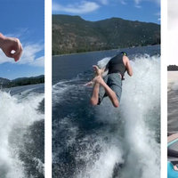 Tiktok boat jumping challenge and trend.