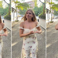 Sabrina Brier Saying Oh / Blonde Woman In Sundress Saying Oh meme.