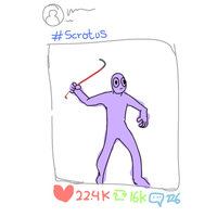 Scrotus GMod Pose meme and drawing.