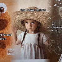 sad beige children with their sad beige elmo