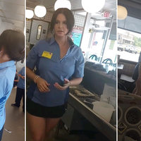 Photos of musician Lana Del Rey Working at a Waffle House.