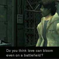 Do You Think Love Can Bloom on A Battlefield? otacon love bloom on a battlefield metal gear solid scene and meme