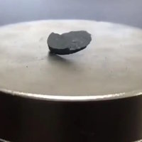 lk-99 partially levitating during an experiment.