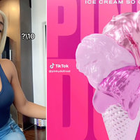 "Ice Cream So Good" by PinkyDoll (Song) An image of tiktoker pinkydoll and her single artwork for her song ice cream so good.