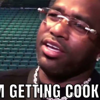 Cooked / Getting Cooked slang term and expression being used in a meme depicting American boxer Adrian Broner.