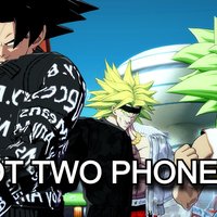 I Got Two Phones meme example depicting characters from dragon ball wearing drip.