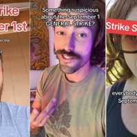 Various tiktokers and strikers posting videos about the September 1 2023 general strike.