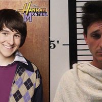 Mitchel Musso Mugshot photo next to an image of the actor from Hannah Montana.
