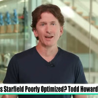 Starfield Optimization Controversy depicting an image of todd howard saying the game is not poorly optimized.