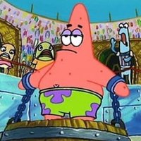 Patrick Chained / What's An X Opinion That'll Get You Like This meme format depicting Patrick Star in chains in an arena from spongebob squarepants.