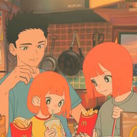 Japanese Family McDonald's Ad Japanese Family McDonald's Ad depicting an animated family with a black-haired father and his wife and daughter with red hair.