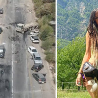 Images from the aftermath of the Supernova Music Festival Attack and Israel rave near Gaza in October 2023 and an image of a German-Israeli woman named Shani Louk who was in attendance.