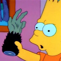 bart simpson holding a monkey's paw