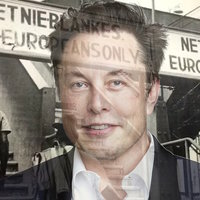 Apartheid Clyde Apartheid Clyde meme depicting Elon Musk superimposed over a photograph depicting apartheid in South Africa.