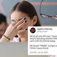 Woman at computer I think I hauve Covid