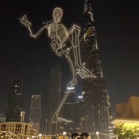 Dubai Halloween Drone Show viral video depicting a skeleton next to the Burj Khalifa.