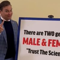George Santos Pointing At Whiteboard meme / George Santos "There Are Two Genders" Post.