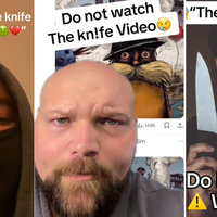 Screenshot of people warning about the knife video from TikTok.