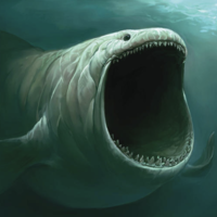 An image imagining The Bloop, a cryptid larger than a blue whale.