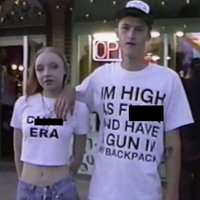 "Cunt Era" and "I'm High as Fuck and Have a Gun In My Backpack" Shirts
