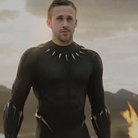 ryan gosling in black panther suit