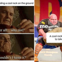 Meme examples referencing "a cool rock."