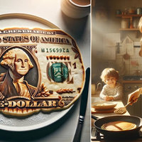 $1 Pancake vs Priceless Pancake slideshow on TikTok.