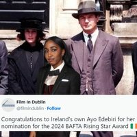 Ayo Edebiri Irish meme and tweet example.