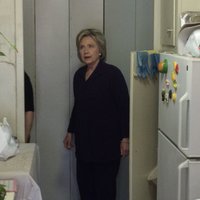 Hillary Clinton In An East Harlem Kitchen hillary clinton looking confused in a working class kitchen