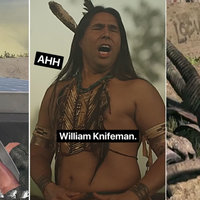 William Knifeman from Reservation Dogs and clips of him being used in COD knife footage.