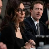 2024 Senate Online Child Safety Hearing depicting an image from the congressional hearing with Mark Zuckerberg of Meta, Linda Yaccarino of X and Shou Zi Chew of TikTok.