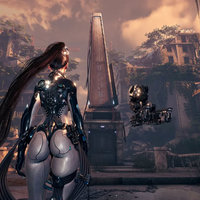 A screenshot from the video game Stellar Blade.