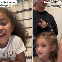 Bad Word Bathroom Challenge tiktok examples.