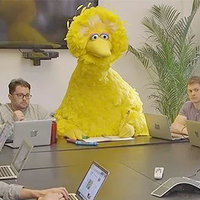 Big Bird In Meeting meme.
