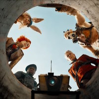 Borderlands 2024 movie promo image of the cast looking into a hole.