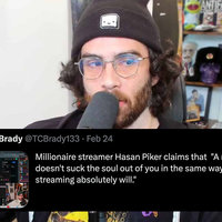 Hasan Piker Twitch Streaming Real Job Controversy depicting a screenshot of the streamer and a comment about it on X.