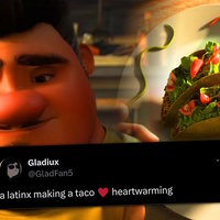 A Latinx Making a Taco Heartwarming meme and tweet.