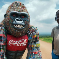 My Son Made a Gorilla From Plastic / My Son Made This With His Own Hand AI image example.