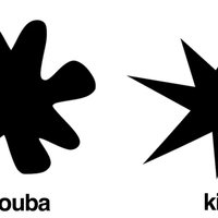 Bouba and Kiki image example depicting a rounded shape and a spiky shape.