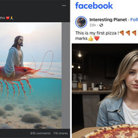 Examples of AI-generated images on Facebook in early 2024.