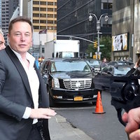 Guy Pointing a Gun at Elon Musk photoshop meme.