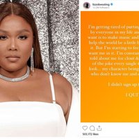 Image of Lizzo and her quitting message.
