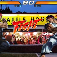 waffle house as a street fighter stage meme example.