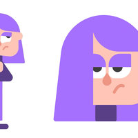 Images of Lily the Duolingo Goth Girl.