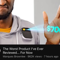 Marques Brownlee Humane AI Pin Review youtube video.