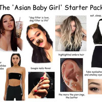 ABG / Asian Baby Girl starter pack meme.