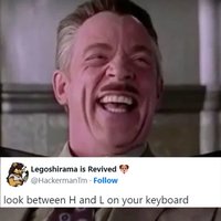 Look Between X and Y On Your Keyboard meme example.