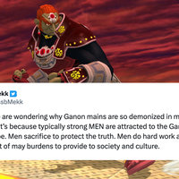 If People Are Wondering Why Ganon Mains Are so Demonized in Melee Culture tweet and meme.