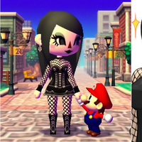 Short Mario Holding Tall Goth Girl Hand meme.