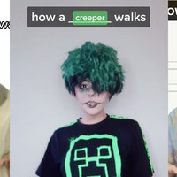 How a Creeper Walks meme examples from tiktok.